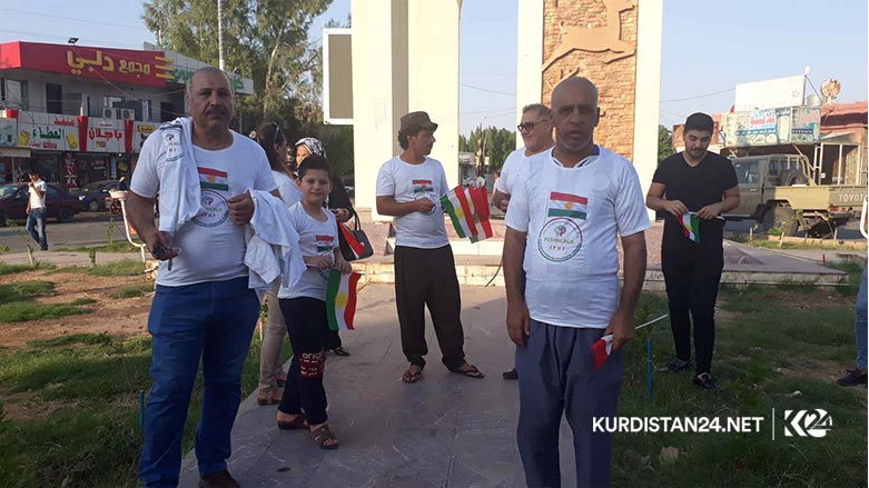 له‌ خانه‌قین به‌ ئاڵای كوردستانه‌وه‌ یادی ریفراندۆمی سه‌ربه‌خۆیی كرایه‌وه‌